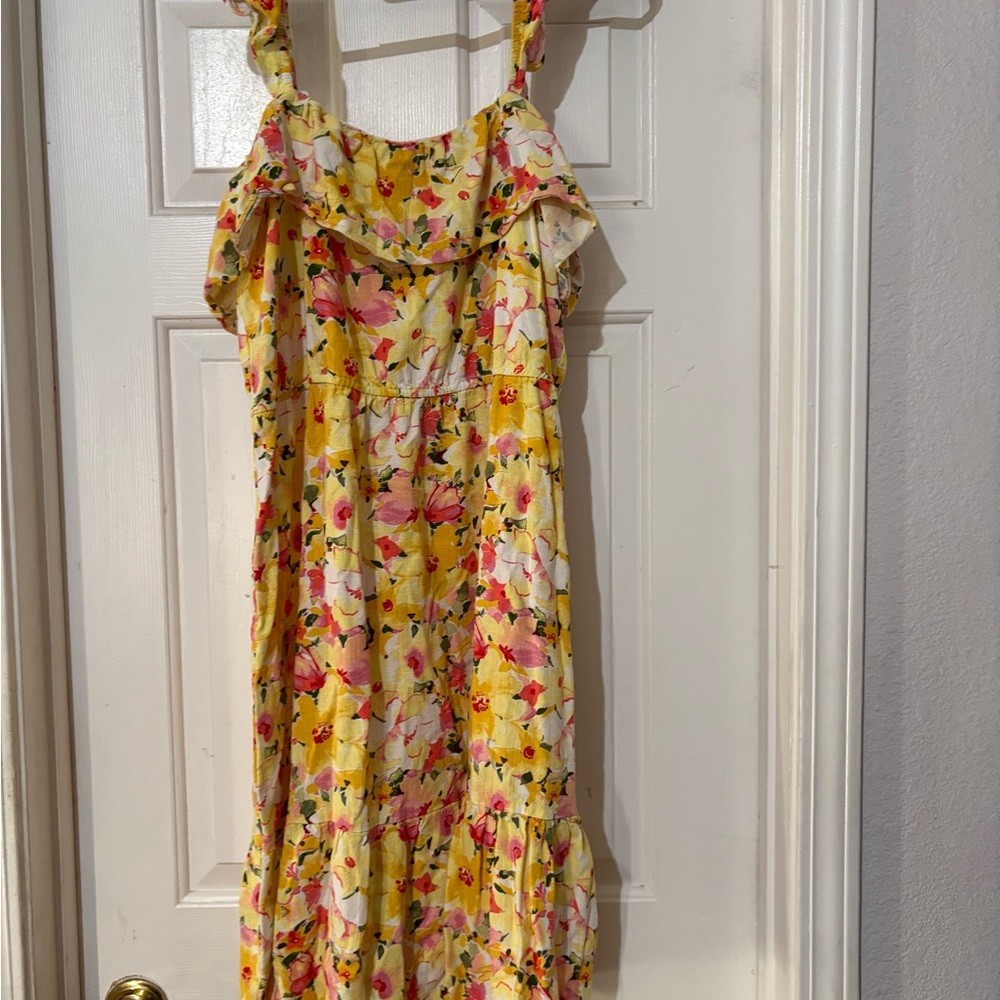 LC Lauren Conrad Yellow Floral Dress